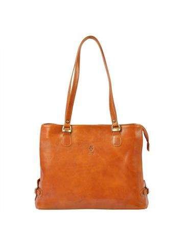 Torebka Damska Florence 14 Shopperbag Skóra Naturalna Camel Duża Mieści A4