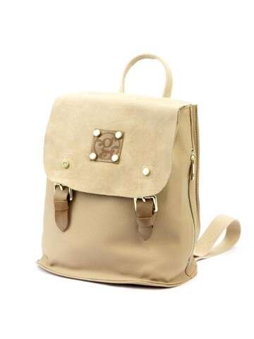 Beżowy damski plecak eko Gregorio SMV20 na szelkach mały casualowy