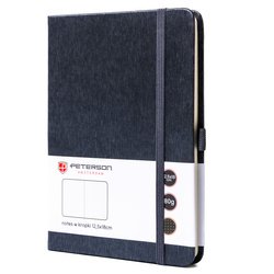 Notes w twardej oprawie w formacie B6 w szarym kolorze,zadrukowany w kropki - Peterson