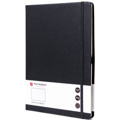 Czarny notes w formacie B5 zadrukowany w linie - Peterson