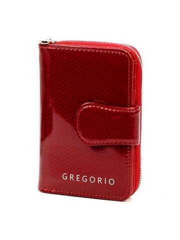Portfel Damski Gregorio CB-115 Skórzany Czerwony Poziomy z RFID Secure i 10 Miejscami na Karty