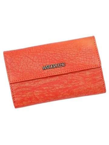 Portfel Damski Skórzany Mato Grosso 0729-50 RFID Czerwony Poziomy Z Zatrzaskiem i Ochroną RFID