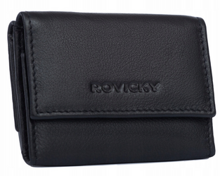 Elegancki portfel damski na zatrzask ze skóry naturalnej Rovicky