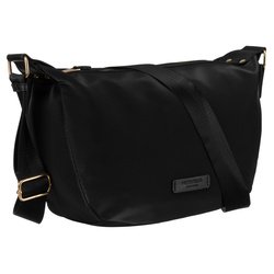 Czarna, jednokomorowa listonoszka miejska zawieszona na regulowanym pasku - Peterson