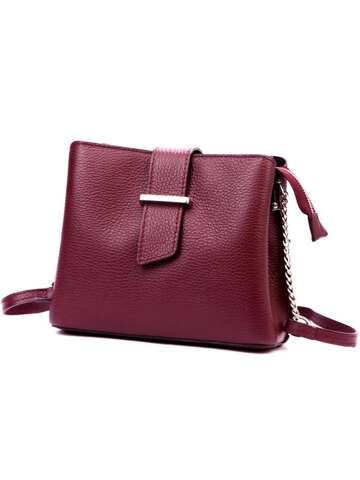 Damska Torebka Skórzana Bordowa Listonoszka Luka 20-096 Dollaro