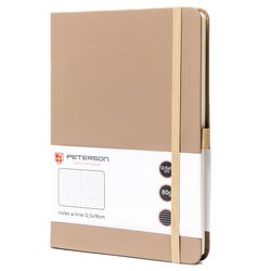 Notes w formacie B6 w kolorze khaki zadrukowany w linie, wyposażony w pętelkę na długopis - Peterson