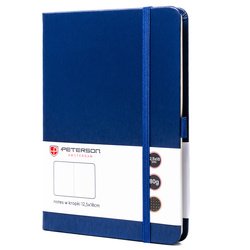 Notes w twardej oprawie w formacie B6 w granatowym kolorze,zadrukowany w kropki - Peterson