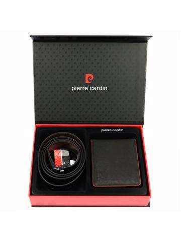 Zestaw Upominkowy Prezentowy Pierre Cardin Portfel Skórzany + Pasek Dwustronny 125cm ZG-78