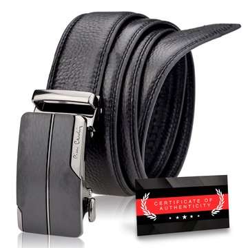 Pasek Skórzany Męski PIERRE CARDIN Czarny Certyfikat Automatyczny