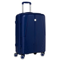 Duża walizka podróżna w granatowym kolorze z wodoodporną skorupą - Peterson