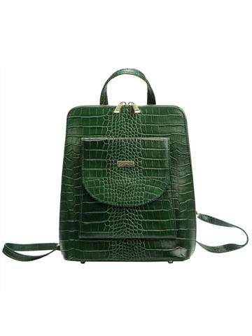 Plecak Damski MiaMore COCO Skóra Naturalna Ciemnozielony Elegancki Duży