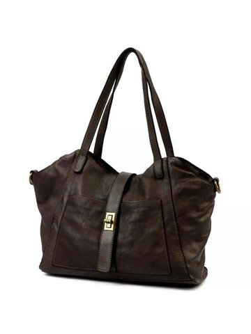 Damska Torebka Skórzana A4 VS 048 ciemny brąz