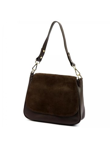 Damska Torebka Skórzana Luka 25-076 ciemny brąz