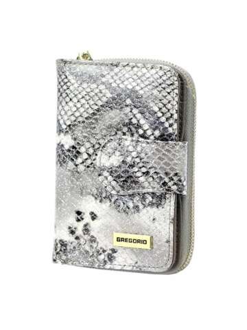 Skórzany portfel damski Gregorio SNR-115 popiel z systemem RFID STOP