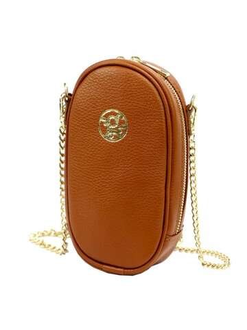 Torebka Damska Skórzana Gregorio 1734 DOLLARO Camel Mała na Ramię Crossbody