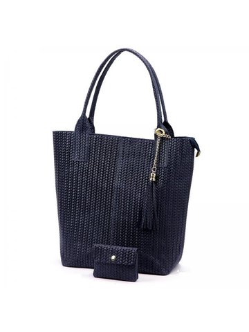 Damska Torebka Skórzana A4 Luka 26-028 TOREBKA+PORTFEL granatowy