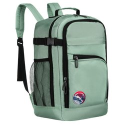 Markowy plecak podróżny w odcieniu miętowym zamykany bezpiecznym suwakiem - Peterson