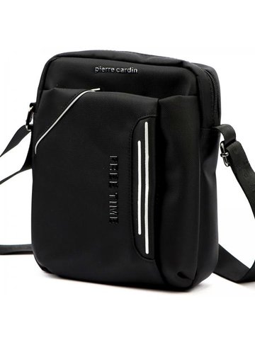 Czarna saszetka męska na ramię Pierre Cardin 2031 ALAN09 średnia casual