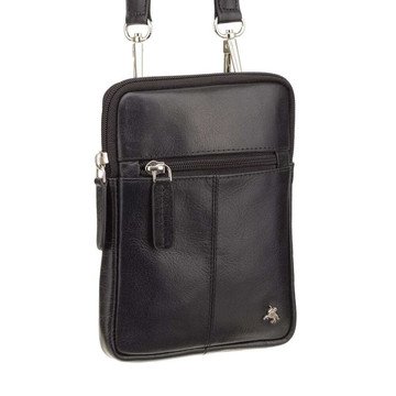 Czarna Skórzana Torba Męska Visconti S-10 z Regulowanym Paskiem