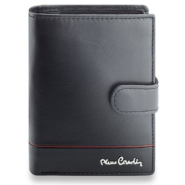 Pierre Cardin YS605 326A Czarny Skórzany Pionowy Portfel Męski RFID Secure