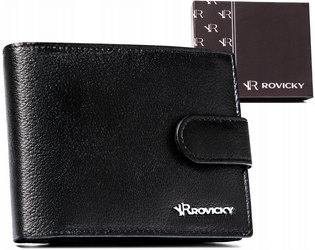 Duży pojemny portfel męski ze skóry naturalnej Rovicky