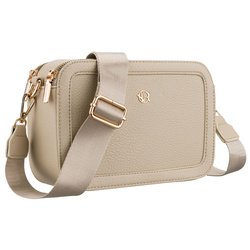 Miejska torebka damska na ramię w beżowym kolorze wykonana ze skóry ekologicznej - Rovicky