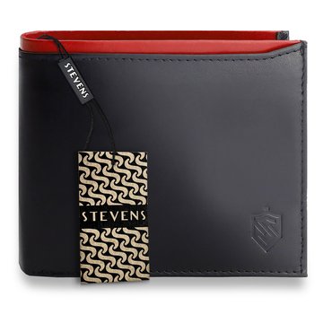 Portfel Męski STEVENS Skórzany 100% Skóra Naturalna Ochrona RFID Poziomy Czarny PREMIUM
