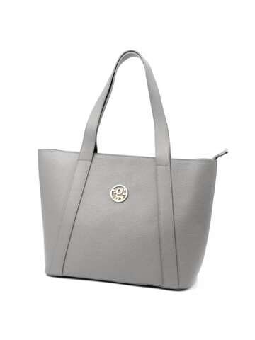 Damska Torebka Skórzana A4 Gregorio 1731 DOLLARO Popiel na Ramię z Ekskluzywnym Logo