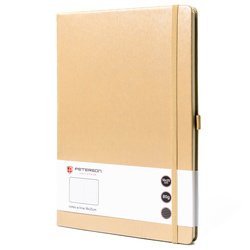 Beżowy notes w formacie B5 zadrukowany w linie - Peterson