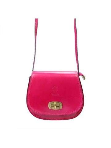 Torebka Damska Skórzana Gregorio 117 Listonoszka Fuksja Mała Na Ramię Crossbody