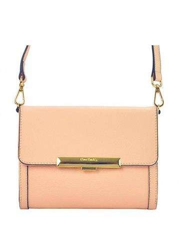 Torebka Damska Pierre Cardin 5316 EDF DOLLARO Skóra Naturalna Różowa Listonoszka Złote Okucia