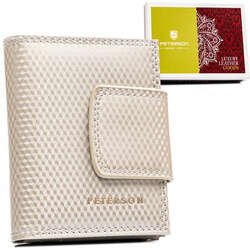 Mały skórzany portfel damski na zatrzask Peterson