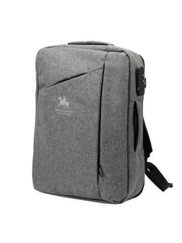 Męski plecak torbo-plecak popiel duży Northampton Polo Club PC3096# na szelkach