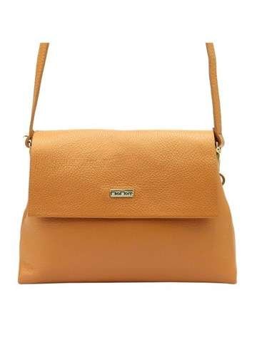 Torebka Listonoszka MiaMore Camel Ze Złotymi Okuciami MiaMore 01-051