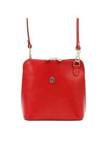 Torebka Skórzana Gregorio 1702 VP Czerwona Listonoszka Crossbody Ze Skóry Naturalnej