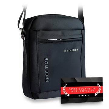 Czarna saszetka męska Pierre Cardin 1721 ALAN09 na ramię sportowa Certyfikat