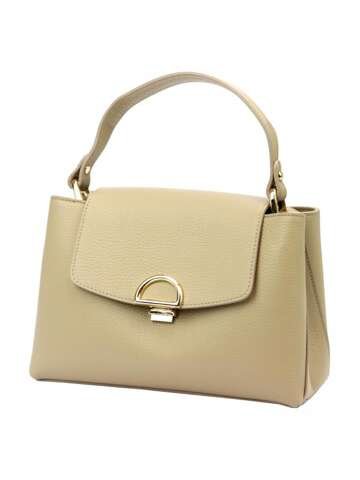 Damska Torebka Skórzana Luka 24-036 Kuferek Ciemny Beż na Ramię