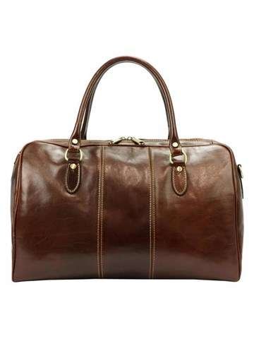 Torba podróżna Gregorio 132 skórzana brązowa duża A4 z dodatkowym paskiem