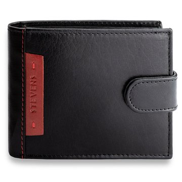 Portfel Męski Skórzany STEVENS Ochrona RFID Czarny PREMIUM