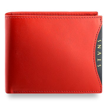 Portfel Męski Skórzany STEVENS Ochrona RFID Czerwony + Czarny Młodzieżowy