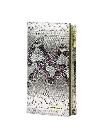 Portfel Damski Gregorio SN-124 Skórzany Popiel i Róż Duży Zamek