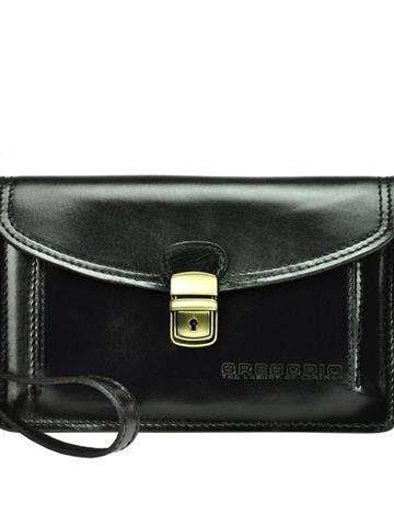Saszetka Męska Gregorio 212 Skórzana Czarna Klasyczna