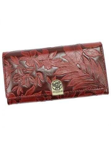 Portfel Damski Gregorio HL-102 Duży Poziomy Czerwony Skóra Naturalna i Ekologiczna RFID Secure