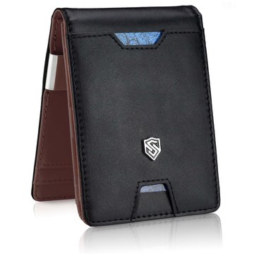 STEVENS Męski Portfel Skórzany Drobne na Zamek Klips slim nowoczesny z RFID na Karty na gotówkę prezent