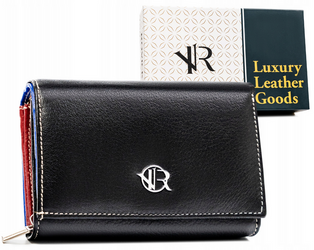 Skórzany portfel damski na zatrzask Rovicky