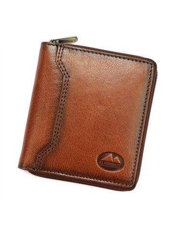 Portfel Męski Skórzany EL FORREST 991-29 RFID Brązowy Pionowy