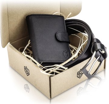 Zestaw Prezentowy STEVENS Portfel i Pasek w pudełku na prezent Dla Taty Dla Syna