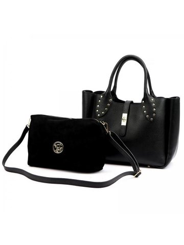 Damska Torebka Skórzana A4 Luka 25-061 - 2w1 czarny