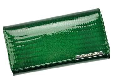 Portfel Damski Gregorio GF102 Zielony Duży Skóra Naturalna Poziomy RFID Secure