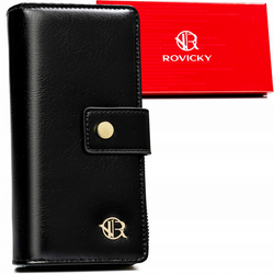 Duży gładki portfel damski ze skóry ekologicznej Rovicky